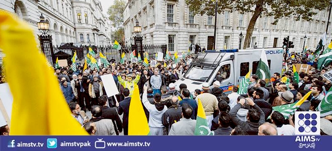 لندن میں کشمیریوں کا احتجاج