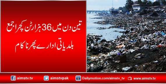 تین دن میں 36ہزار ٹن کچرا جمع بلدیاتی ادارے پھر ناکام