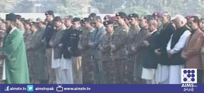 کورہیڈکوارٹر پشاور میں شہدا کی غائبانہ نماز جنازہ، آرمی چیف کی شرکت