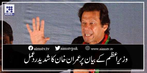 وزیر اعظم کے بیان پر عمران خان کا شدید رد عمل