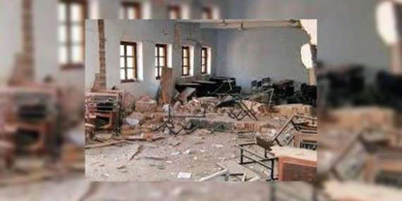دھماکے میں تباہ ہونے  اسکول 5 سال بعد زبوحالی کا شکار