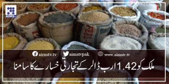 ملک کو 1.42 ارب ڈالر کے تجارتی خسارے کا سامنا