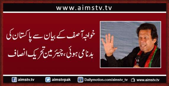 خواجہ آصف کے بیان سے پاکستان کی بدنامی ہوئی، چیئرمین تحریک انصاف