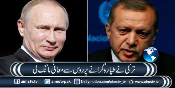ترکی نے طیارہ گرانے پر روس سے معافی مانگ لی