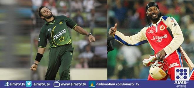 ون ڈے سے ریٹائر ہونےوالے پاکستانی کھلاڑی شاہد خان آفریدی کو کرس گیل کا خراج تحسین